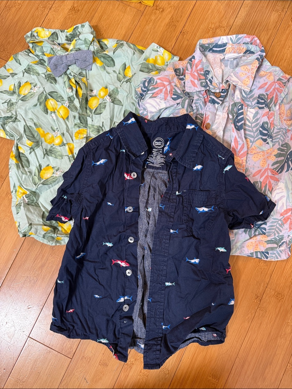 Boys Short-Sleeve Button-Up Shirt - set of 3